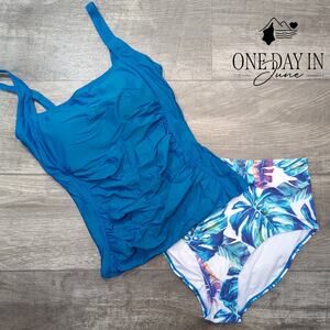 B2Prity Slimming High Waist Tankini Swimsuit Size M